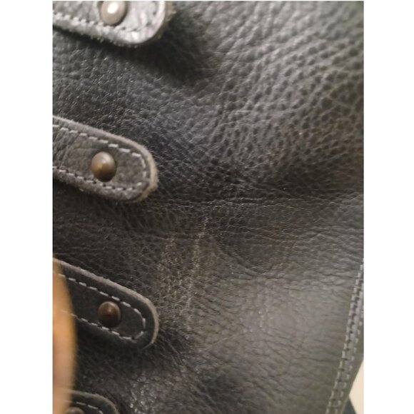 Freebird Rylan Over Knee High Buckle Strappy Navy Blue Real Leather Boots 9 - Picture 8 of 17